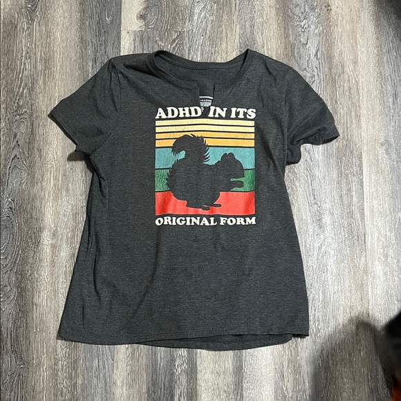 Gildan Tops - Gildan Charcoal T-Shirt with Graphic Design